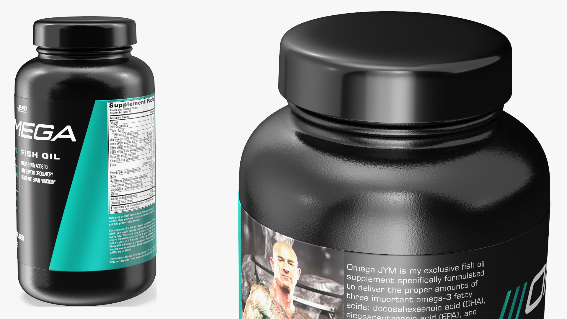 3D Omega 3 Pills in Bottle model