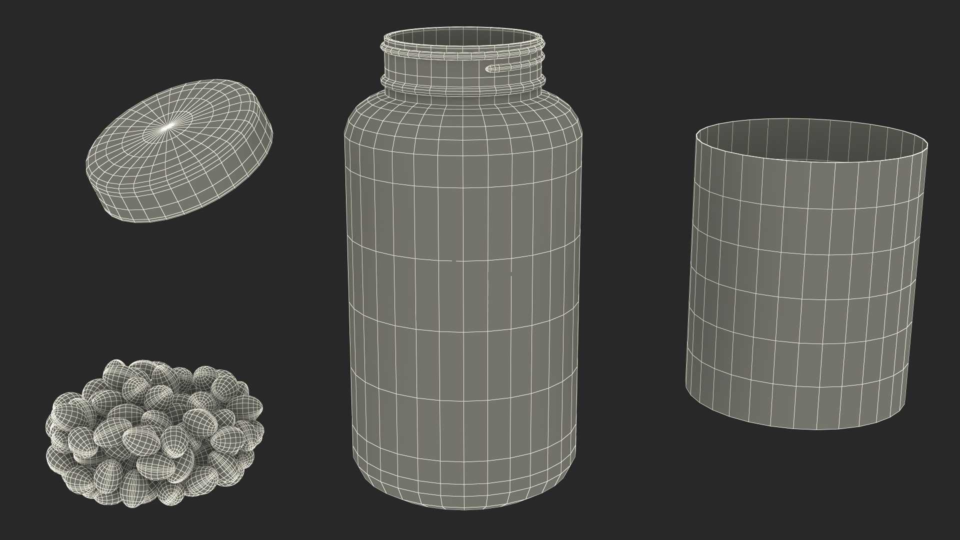 3D Omega 3 Pills in Bottle model