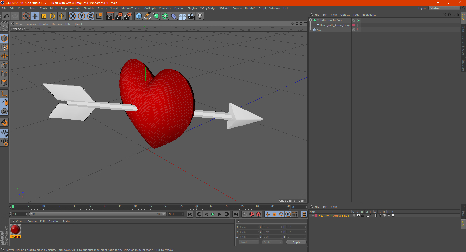 Heart with Arrow Emoji 3D