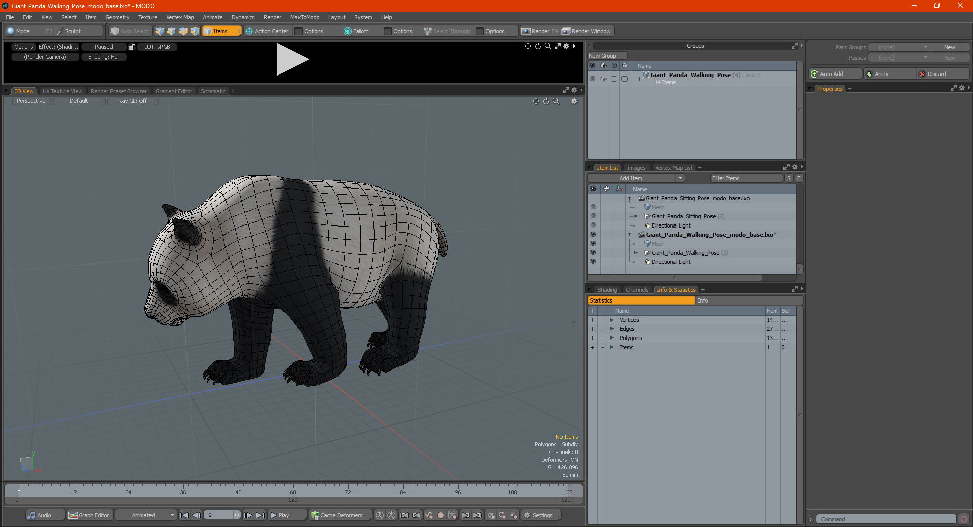 Giant Panda Walking Pose 3D model