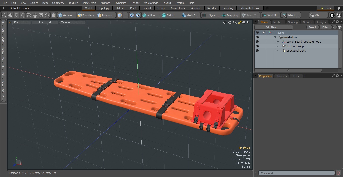 Spinal Board Stretcher 3D