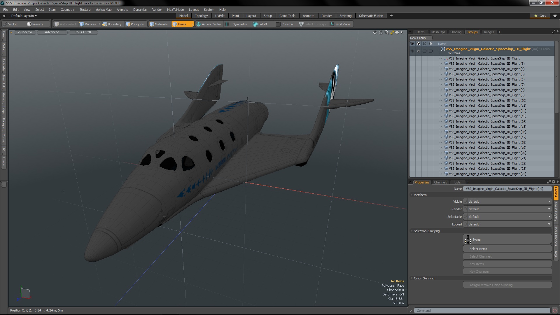 3D VSS Imagine Virgin Galactic SpaceShip III Flight model