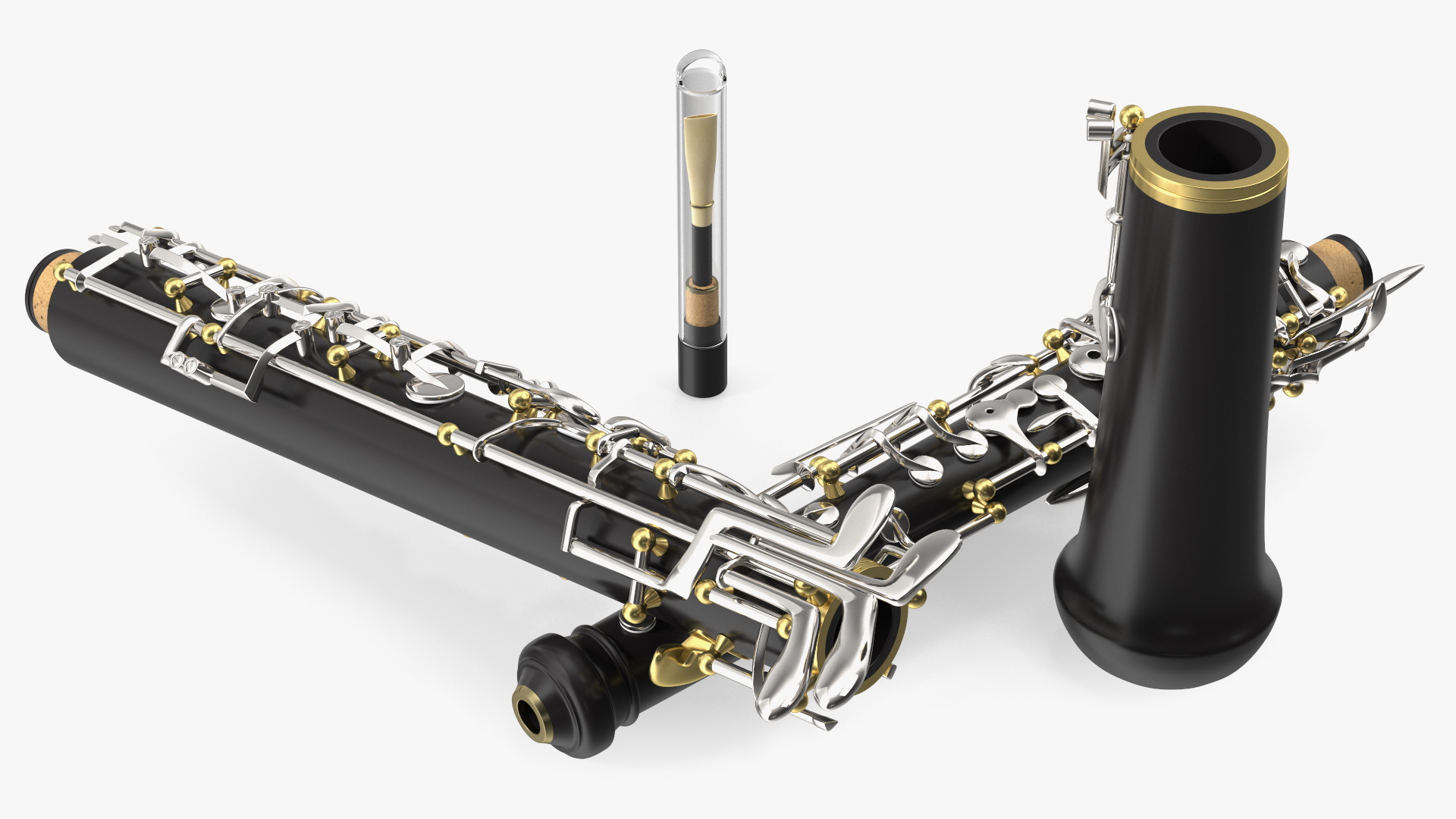 Woodwind Instrument Oboe Disassembled 3D