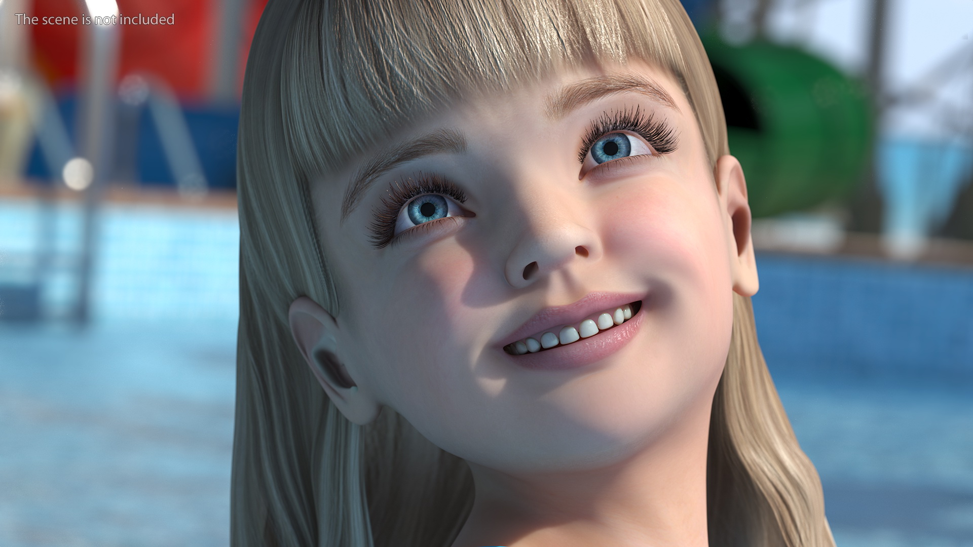 3D model Child Girl With Swim Ring