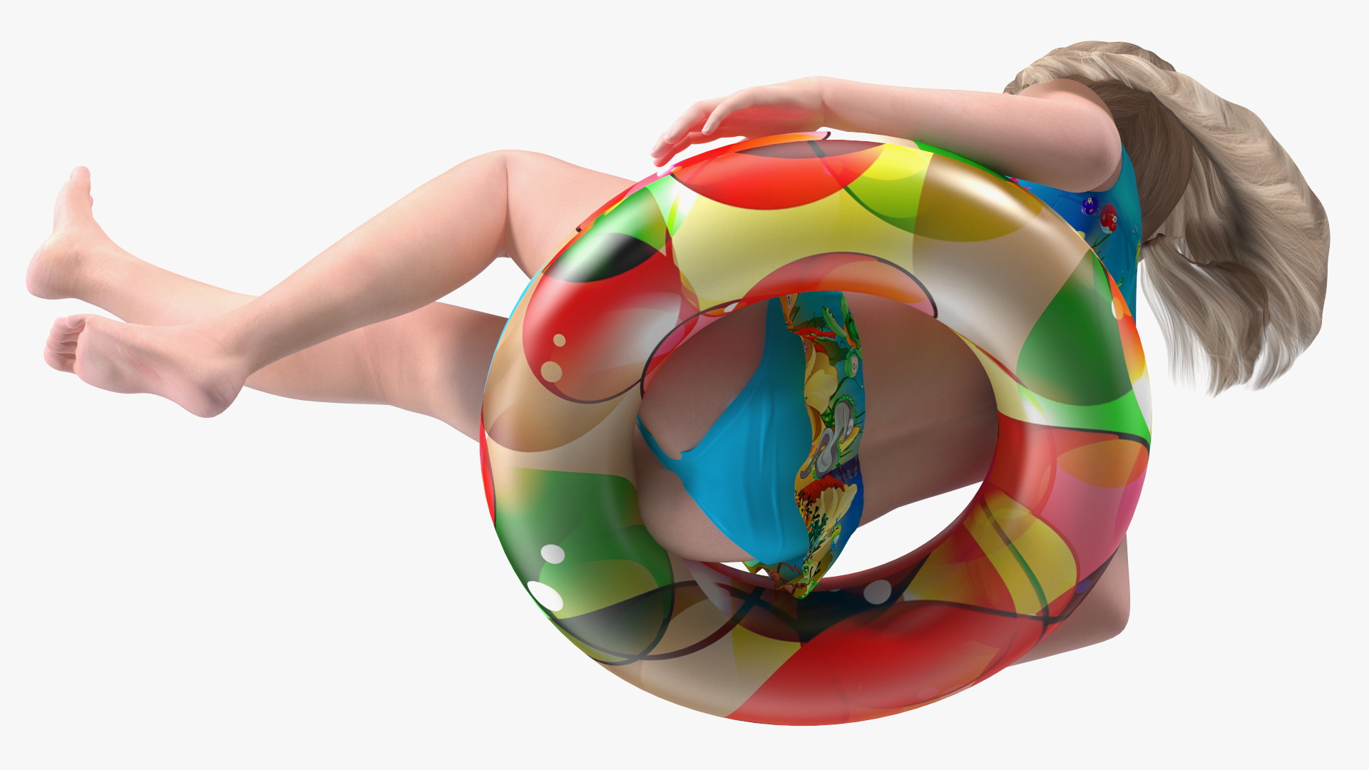 3D model Child Girl With Swim Ring