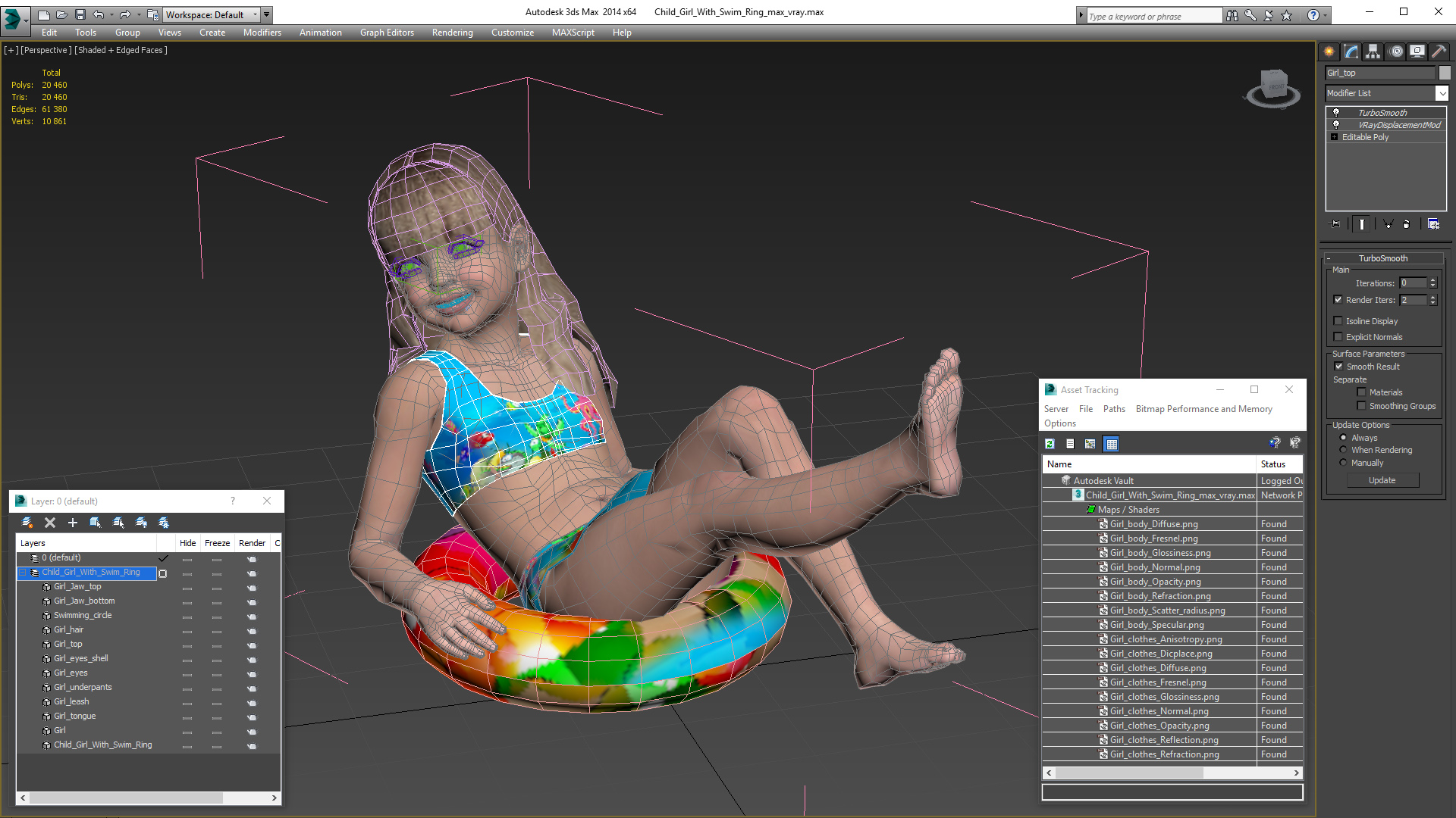 3D model Child Girl With Swim Ring