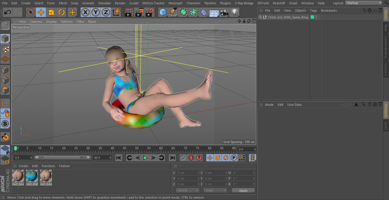 3D model Child Girl With Swim Ring