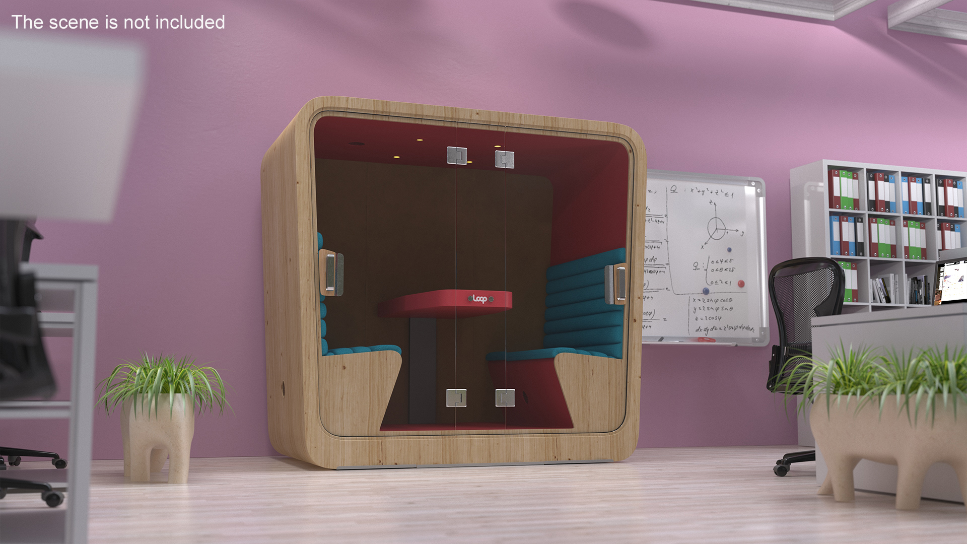 Wooden Soundproof Meeting Pod Loop 3D model