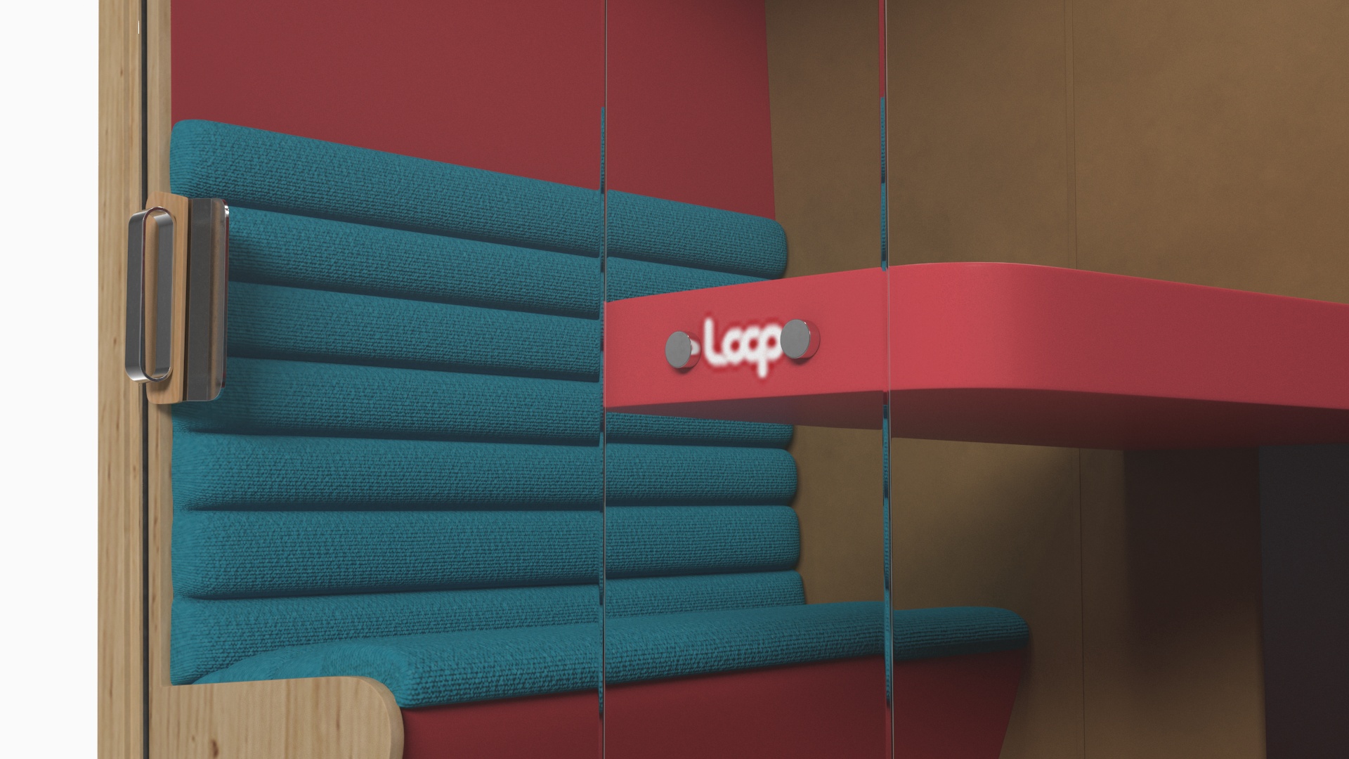 Wooden Soundproof Meeting Pod Loop 3D model