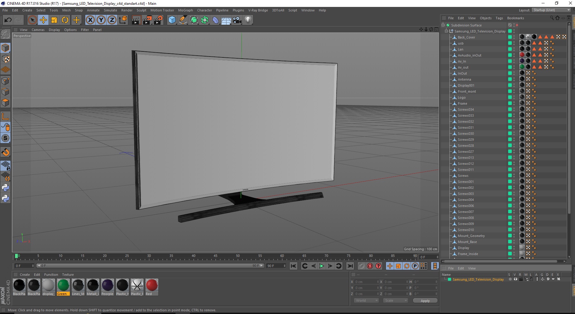 3D model Samsung LED Television Display