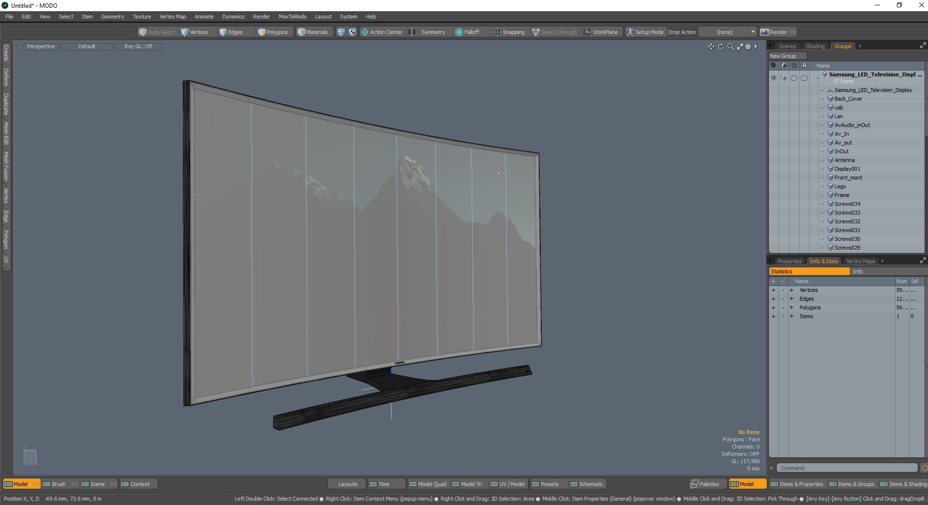 3D model Samsung LED Television Display