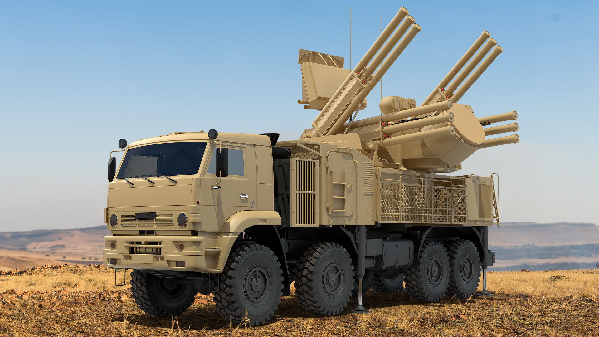 3D model Pantsir S1 SA-22 Desert Camo Rigged