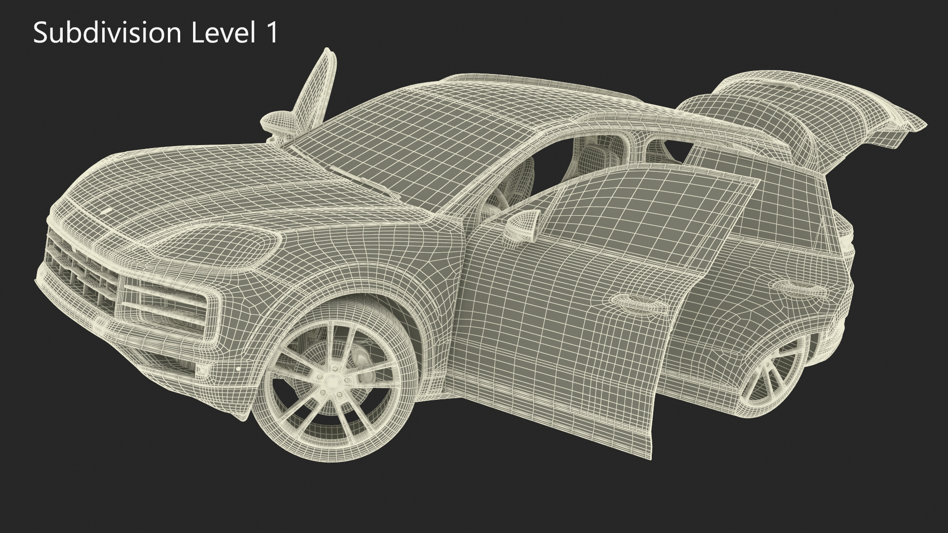 Porsche Cayenne Turbo E-Hybrid SUV 2024 White Rigged 3D