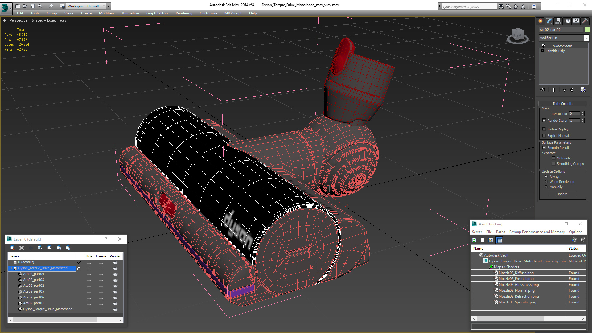 3D Dyson Torque Drive Motorhead model