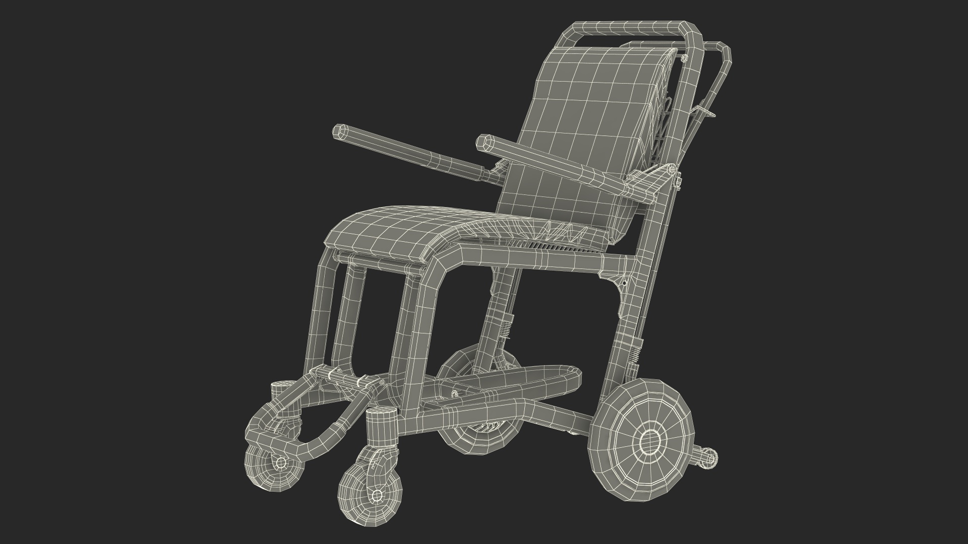 Airport Wheelchair Blue Old 3D