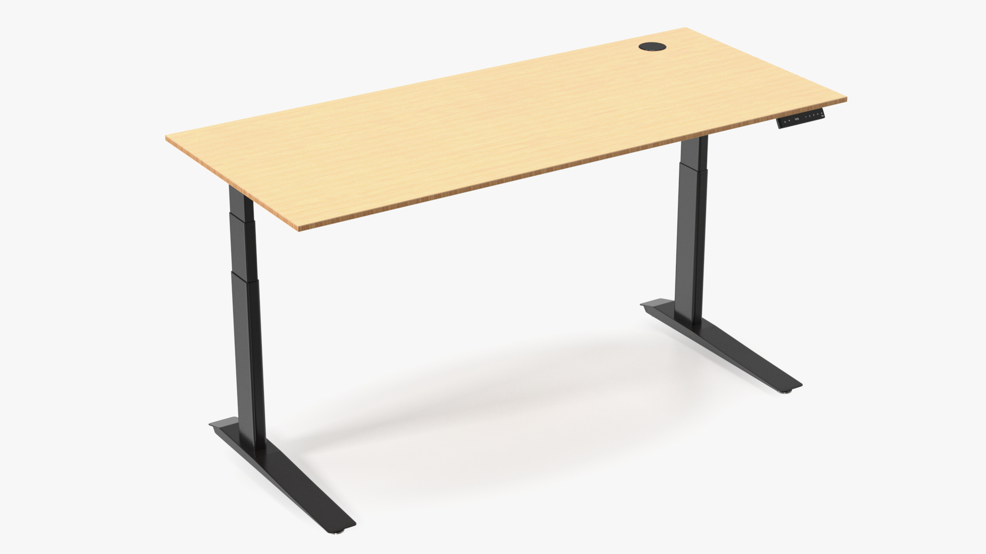 Yellow Standing Desk Workstation 3D