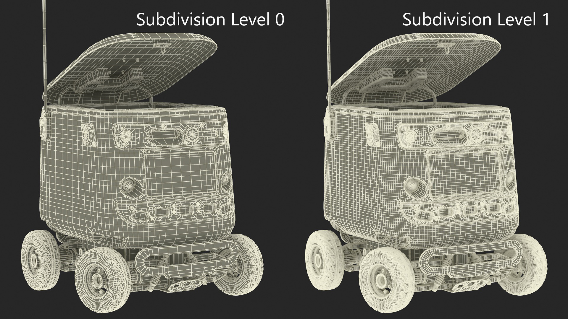 3D Delivery Robot Kiwibot Black model