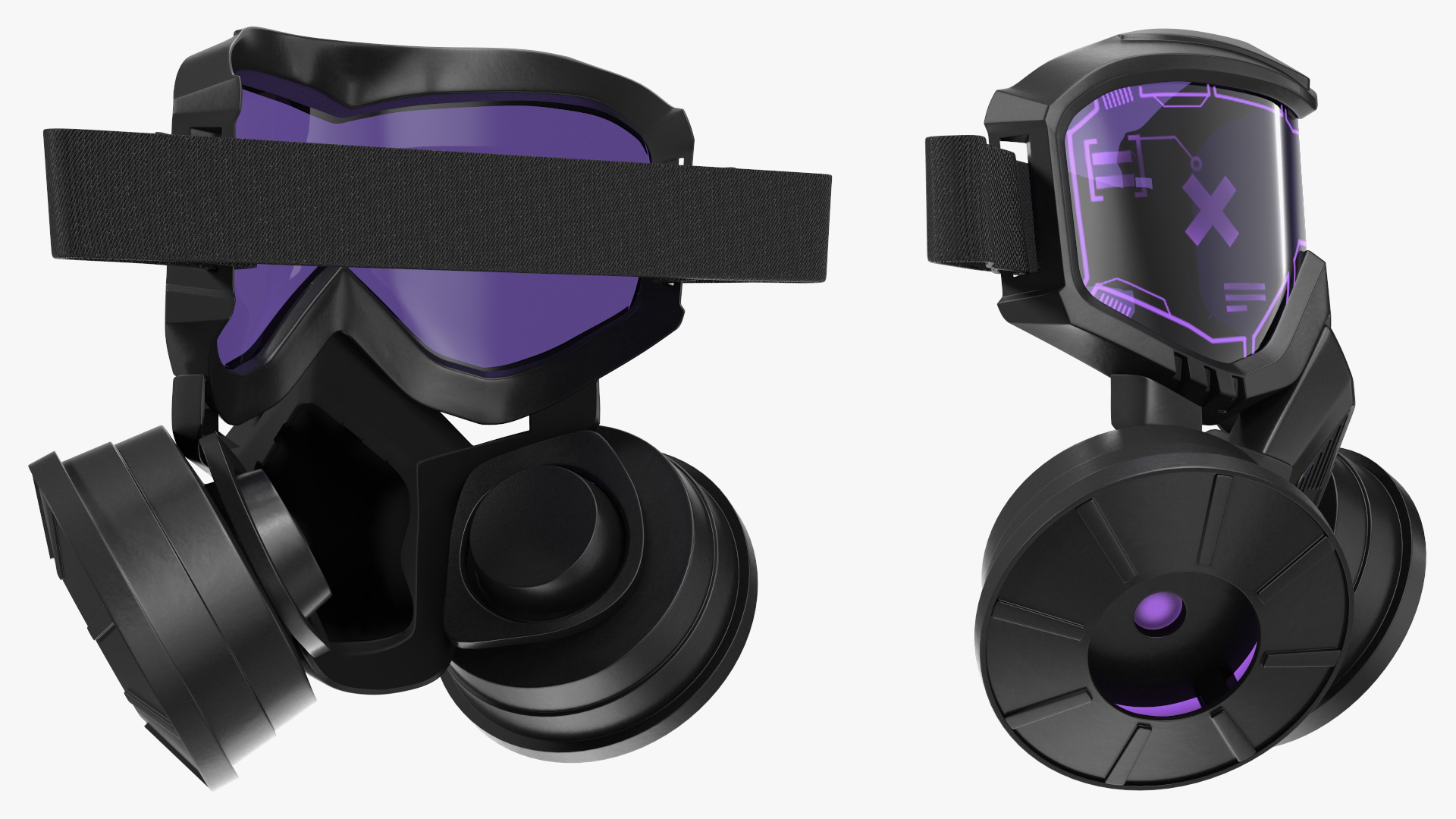 3D model Cyberpunk Neon Gas Mask Purple