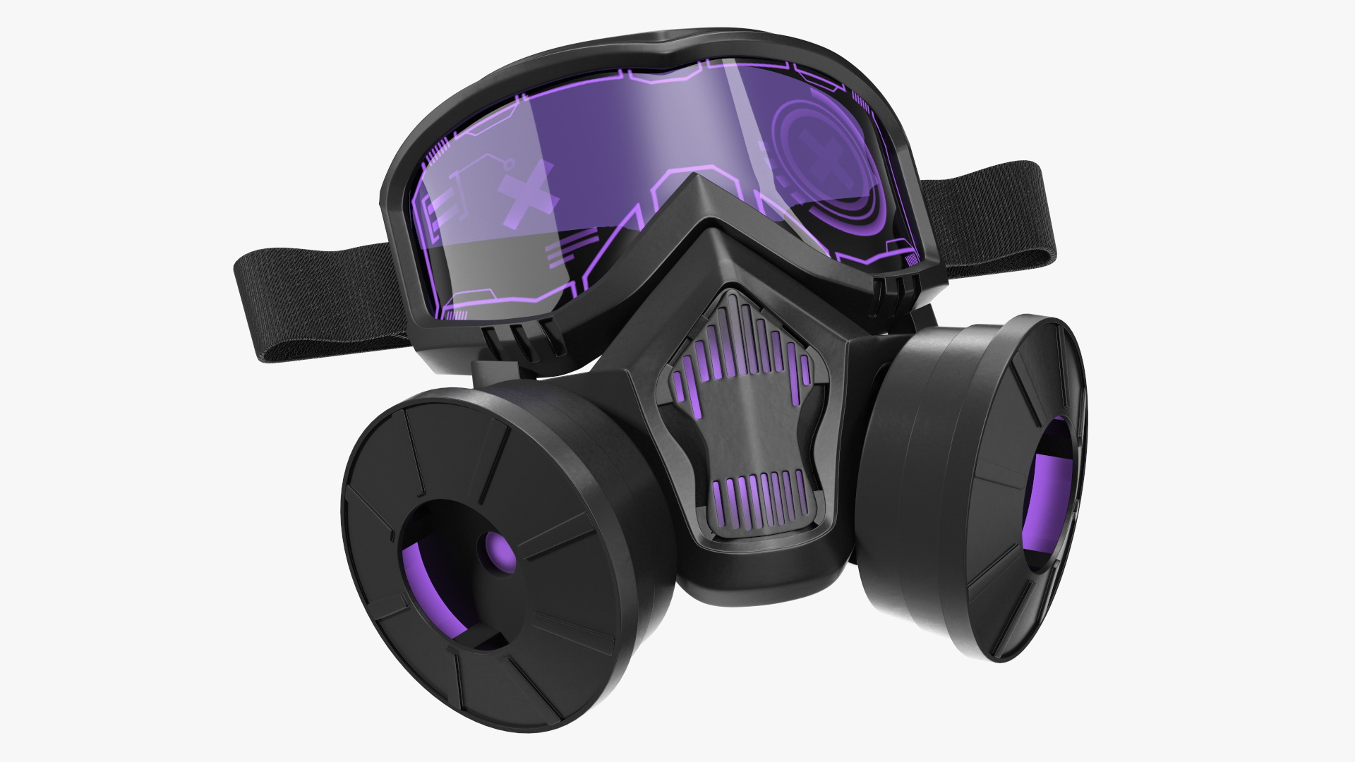 3D model Cyberpunk Neon Gas Mask Purple