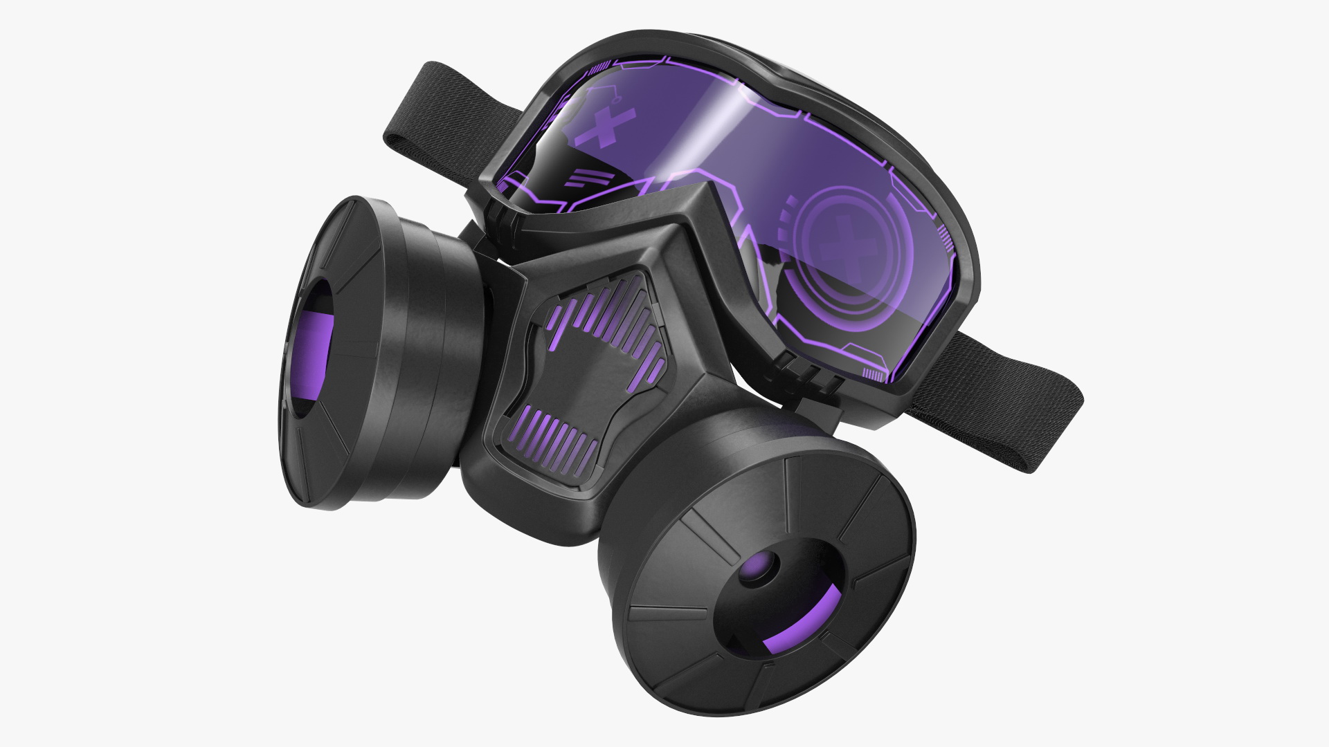 3D model Cyberpunk Neon Gas Mask Purple