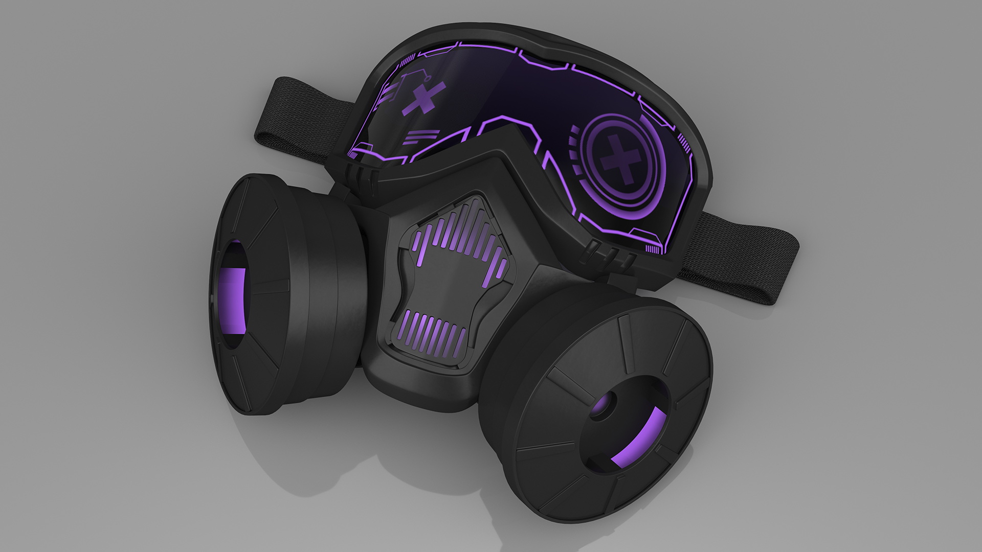 3D model Cyberpunk Neon Gas Mask Purple