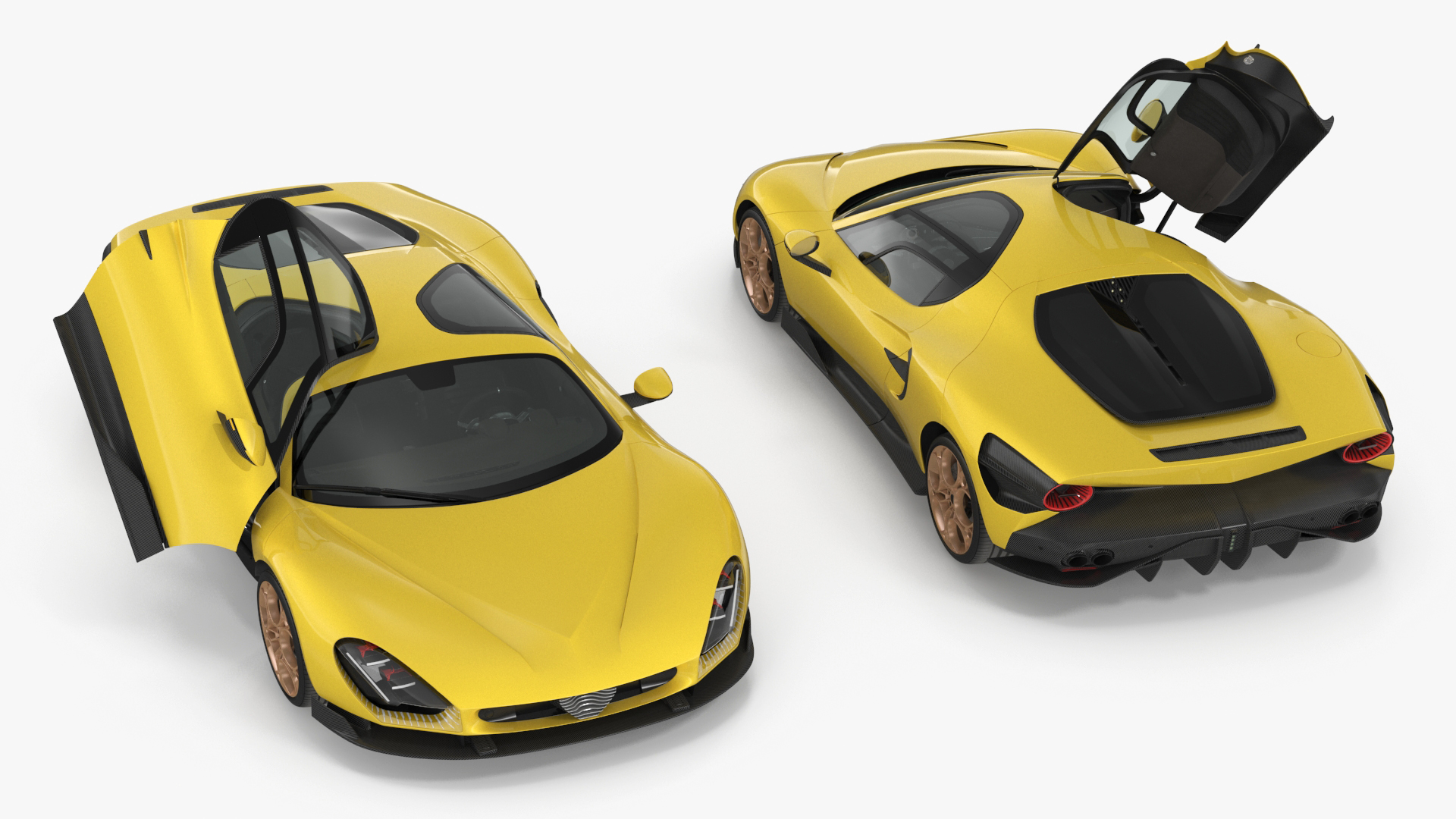 Luxury Sports Coupe Concept Yellow 3D model