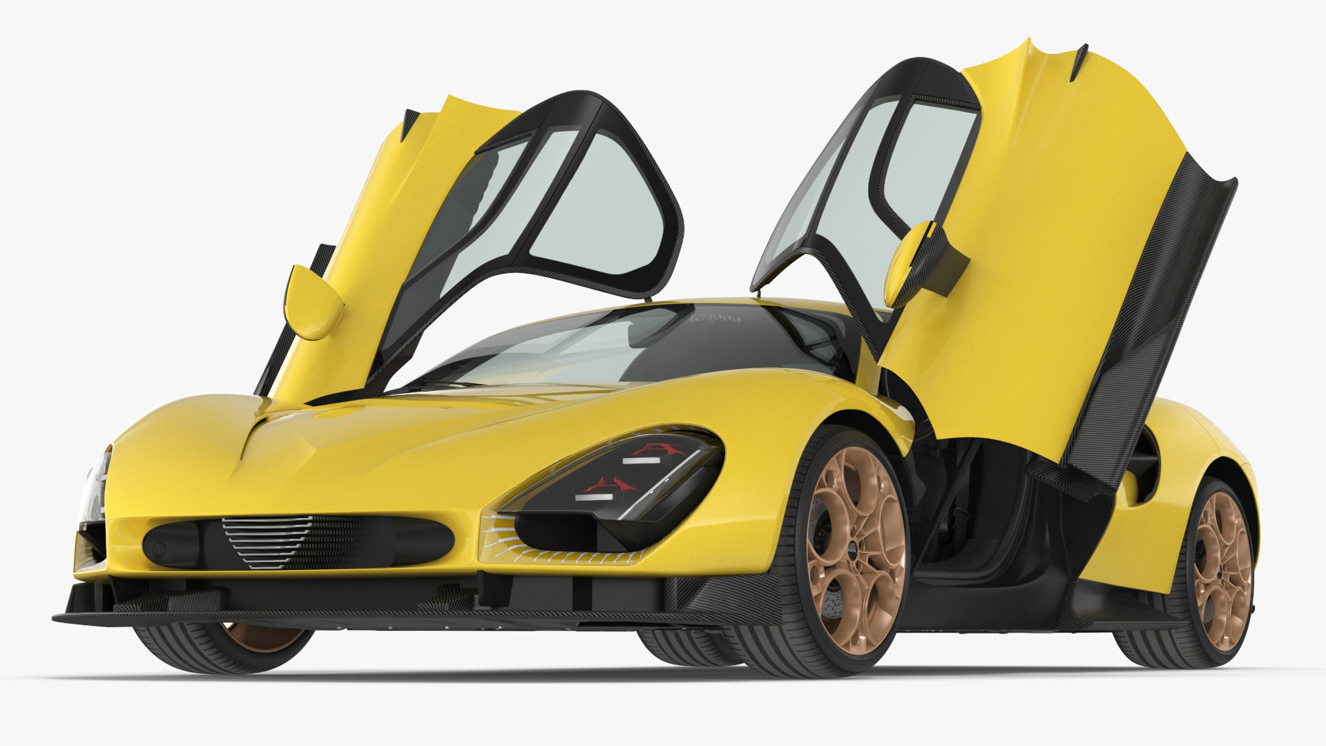 Luxury Sports Coupe Concept Yellow 3D model