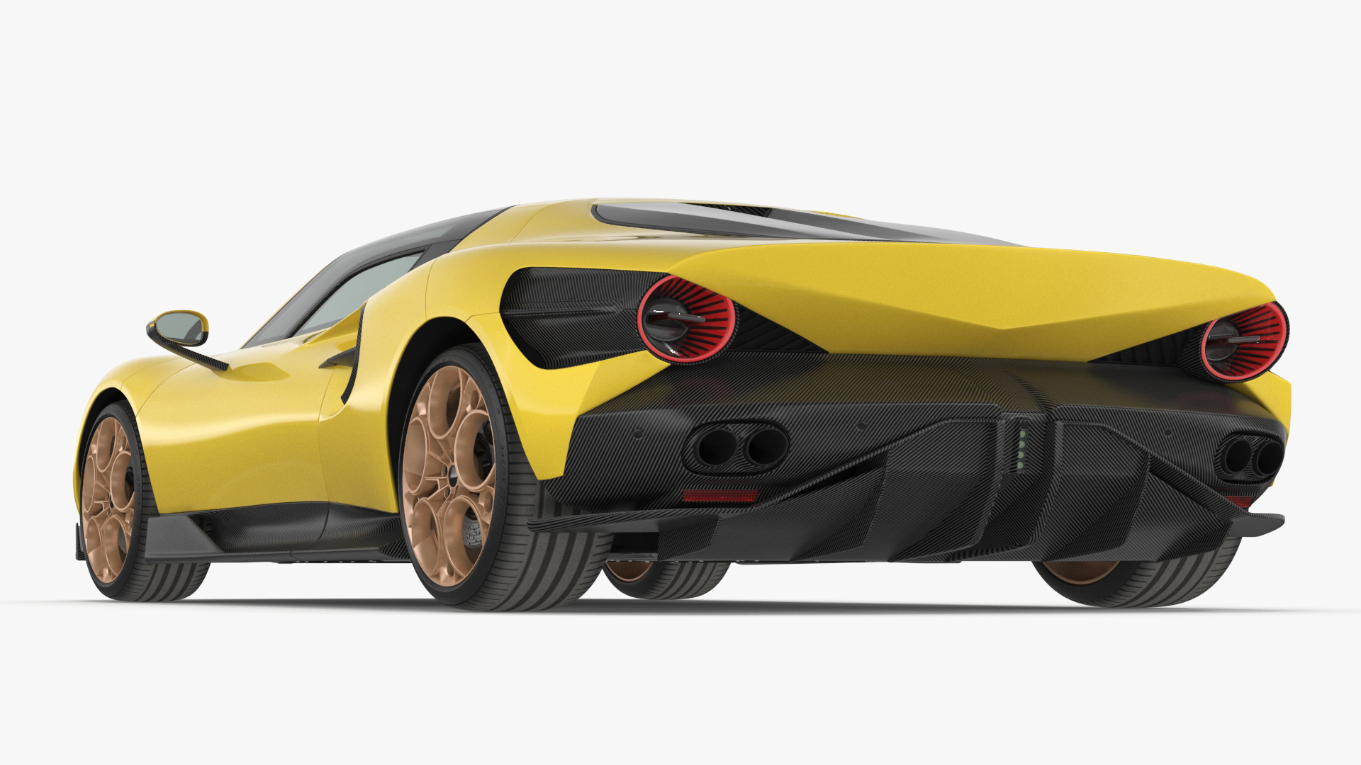 Luxury Sports Coupe Concept Yellow 3D model