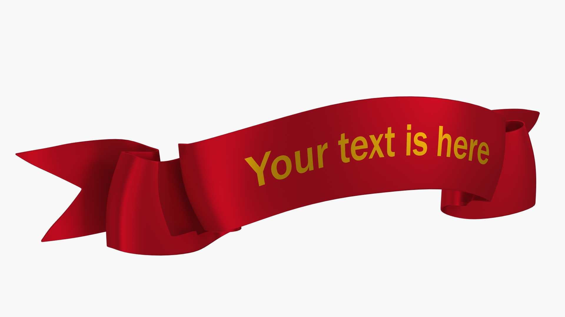 3D Ribbon Award Banner Red model