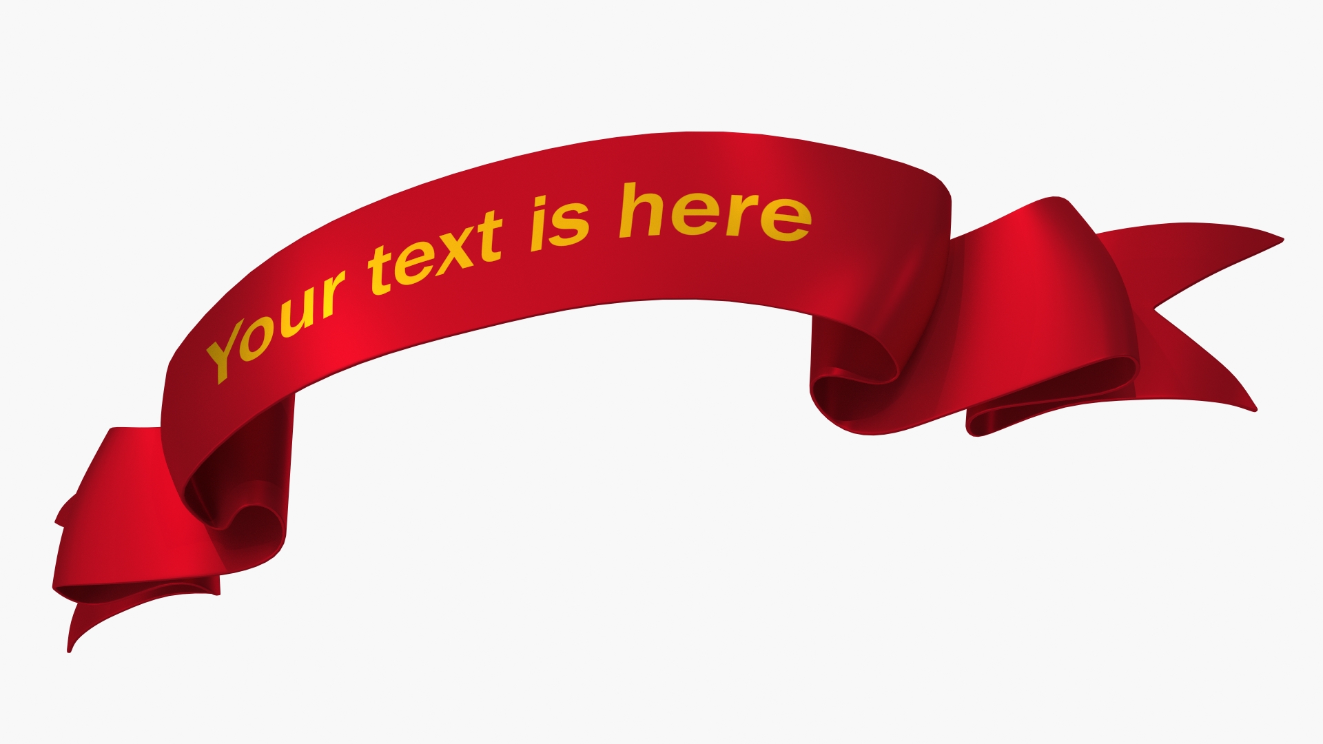 3D Ribbon Award Banner Red model