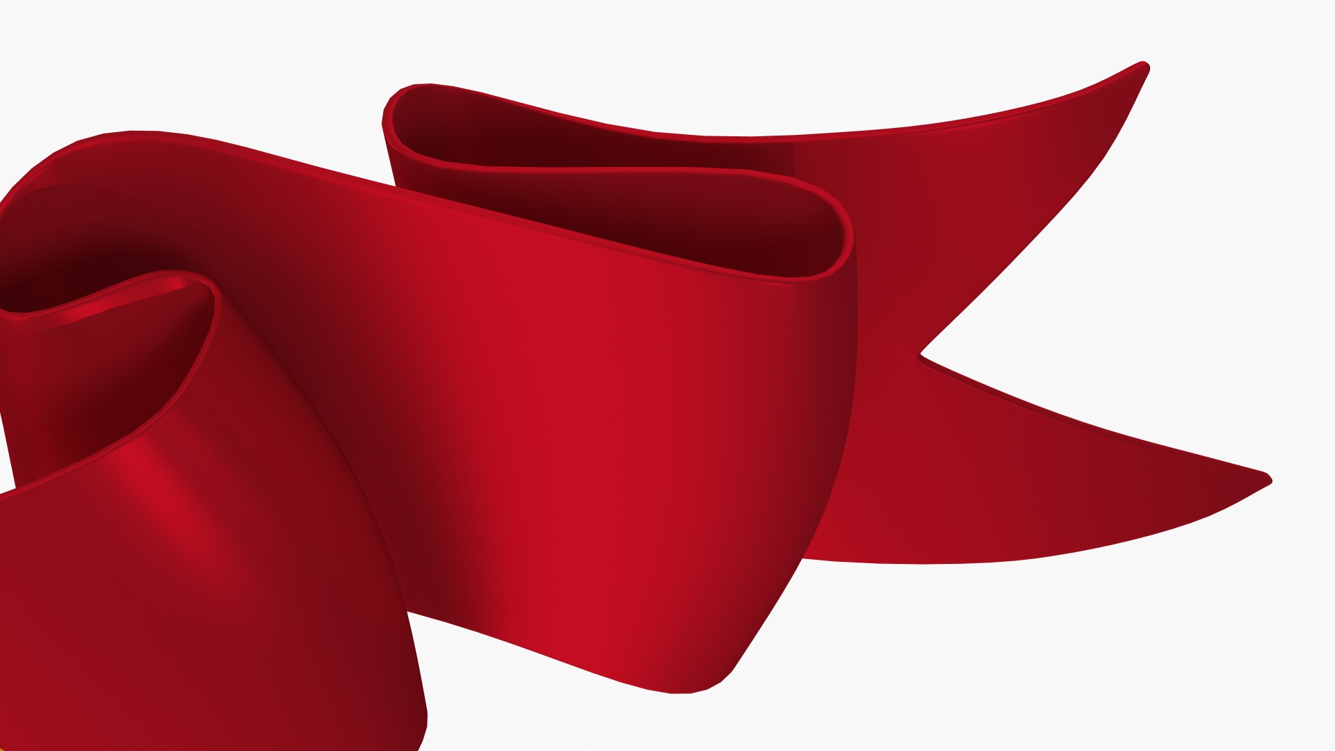 3D Ribbon Award Banner Red model