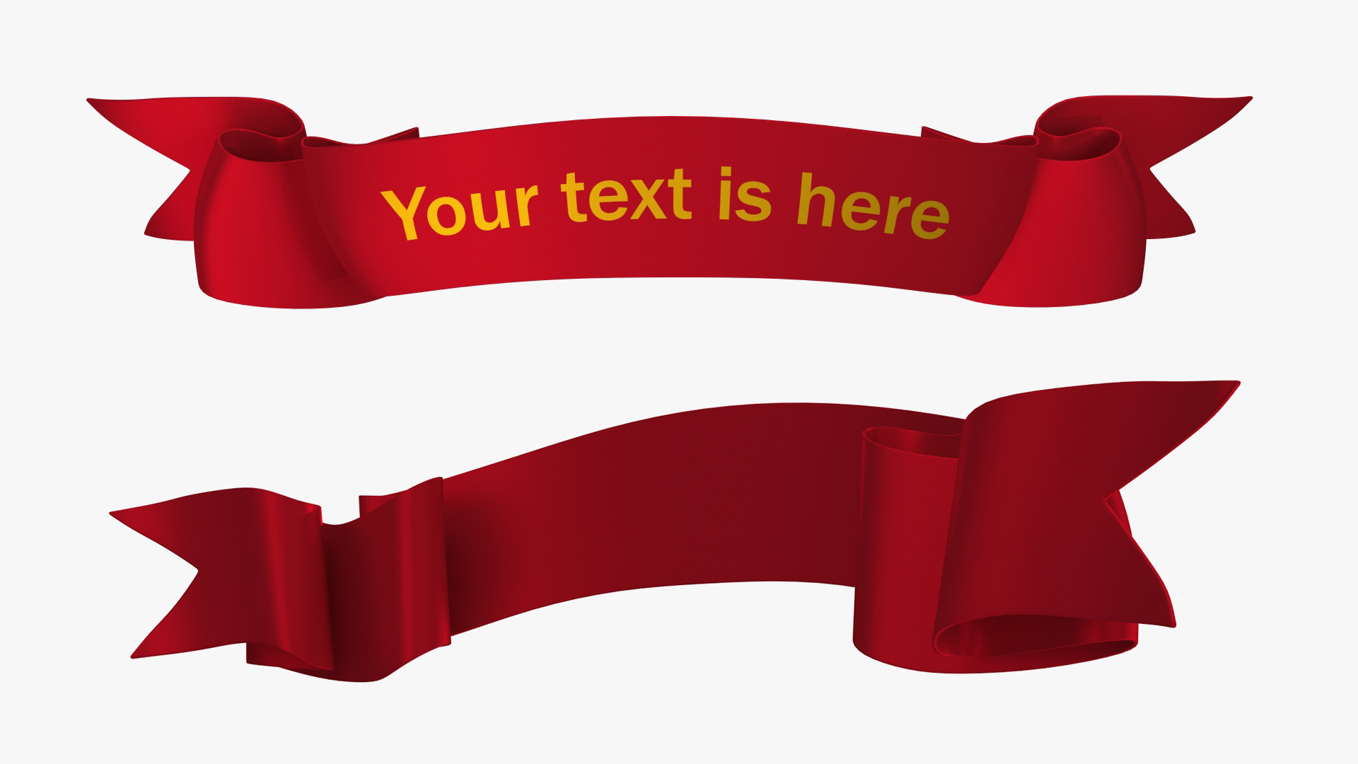 3D Ribbon Award Banner Red model