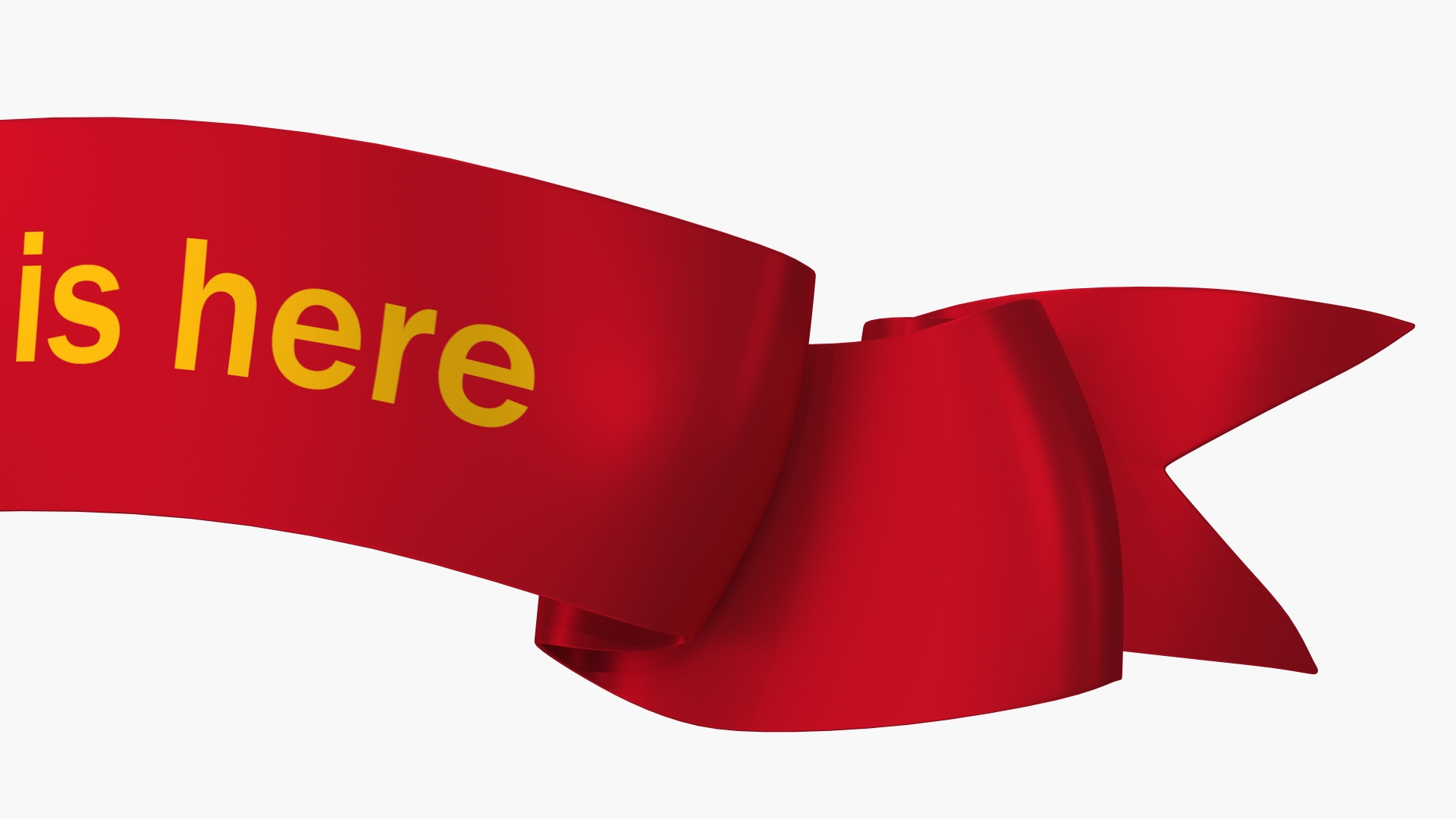 3D Ribbon Award Banner Red model