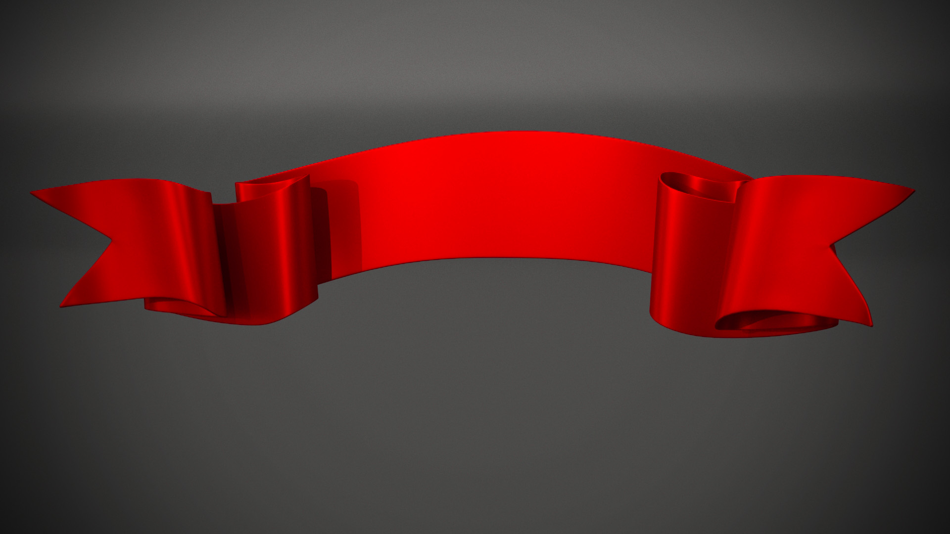 3D Ribbon Award Banner Red model