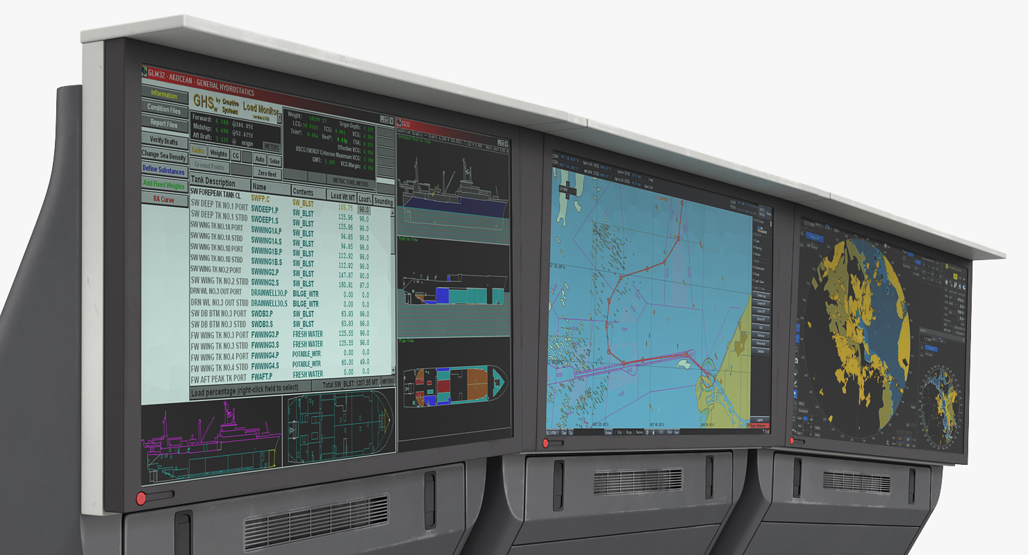 Naval Monitors Radar System 3D