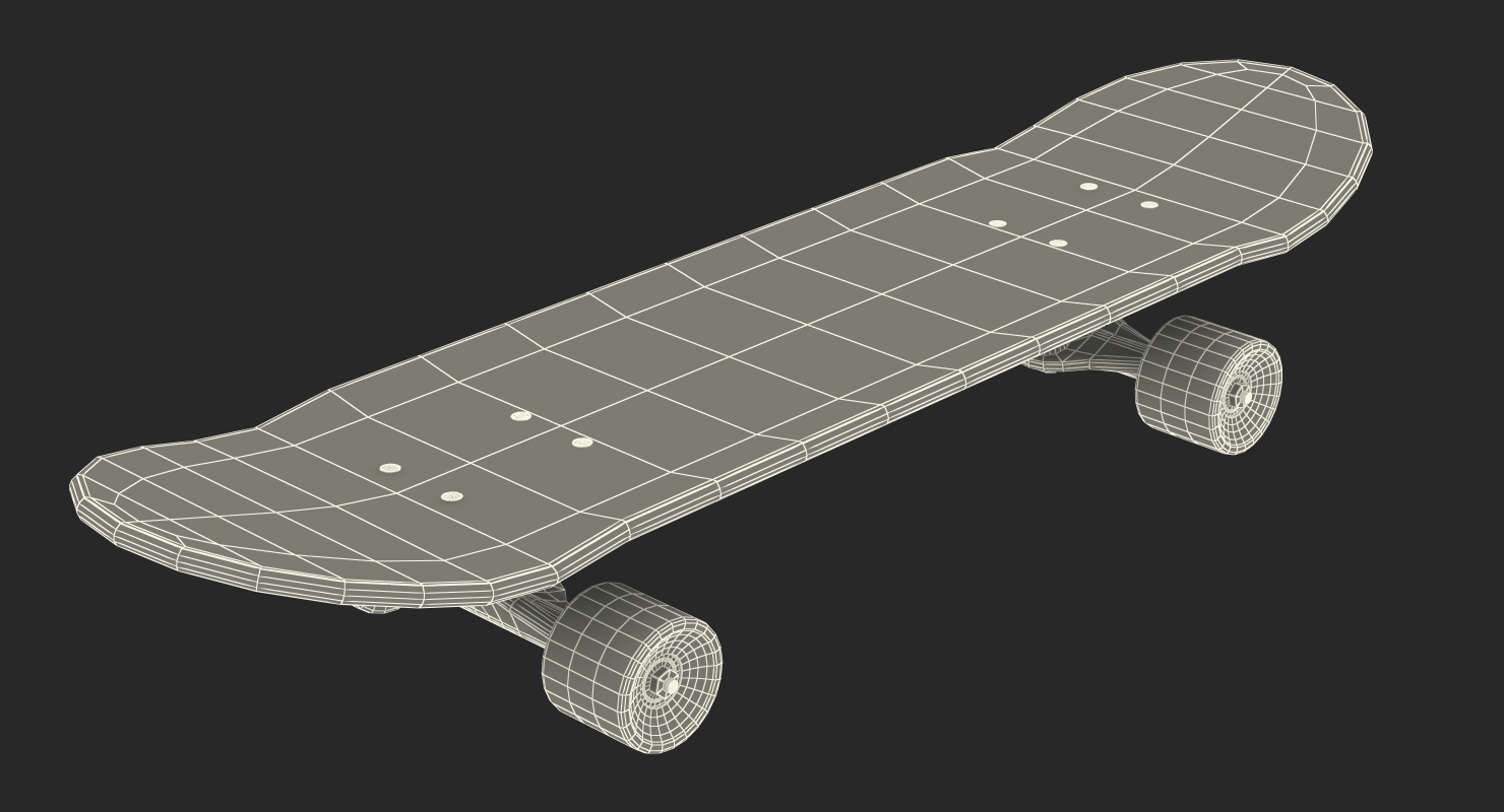 Classic Shape Skateboard 3D model