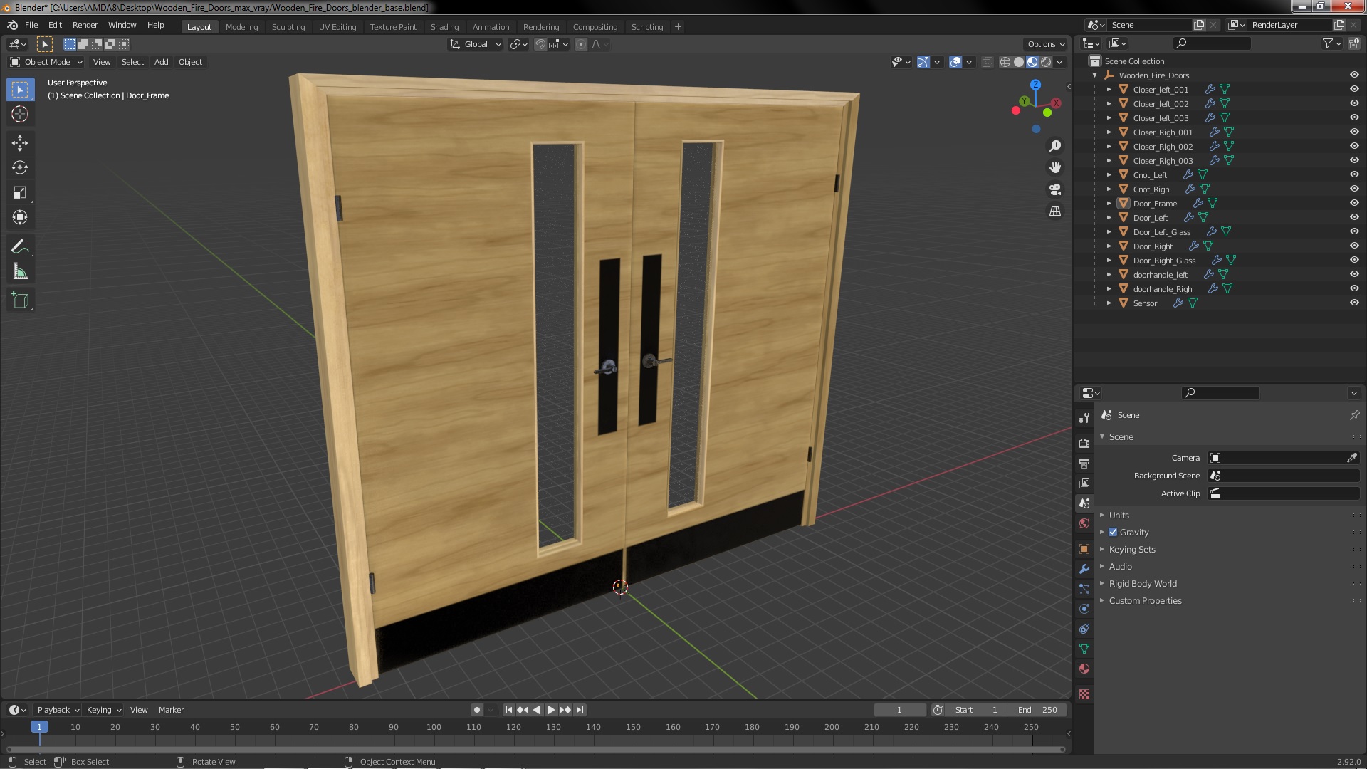 Wooden Fire Doors 3D