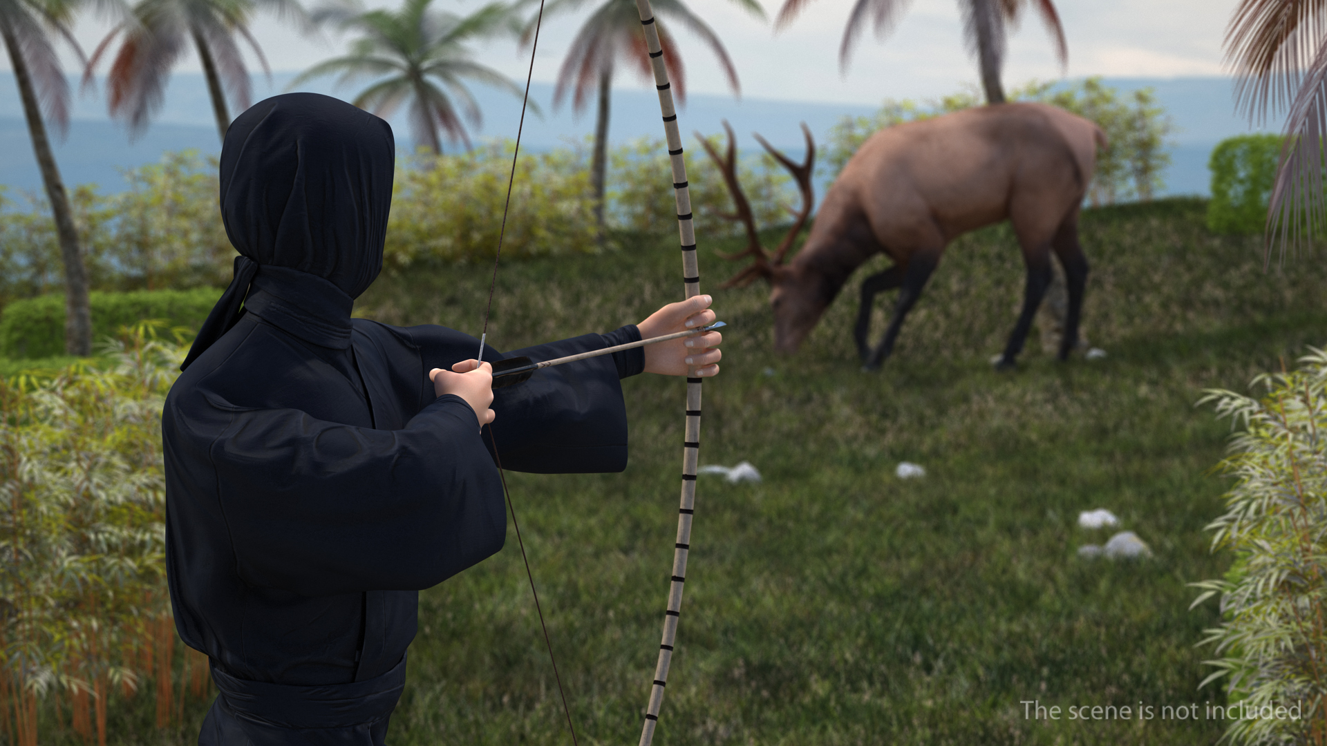 3D model Viking Bow and Arrow