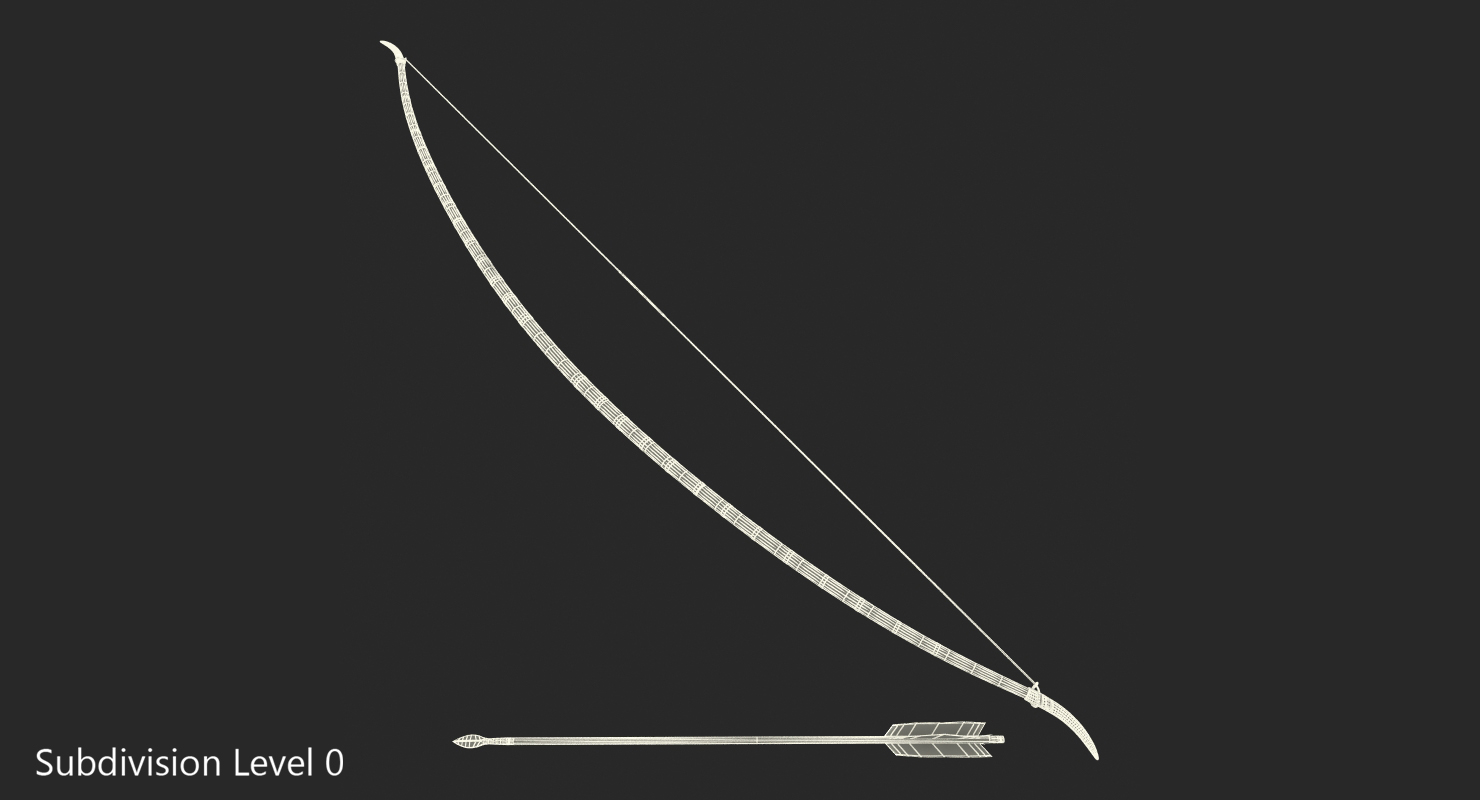 3D model Viking Bow and Arrow