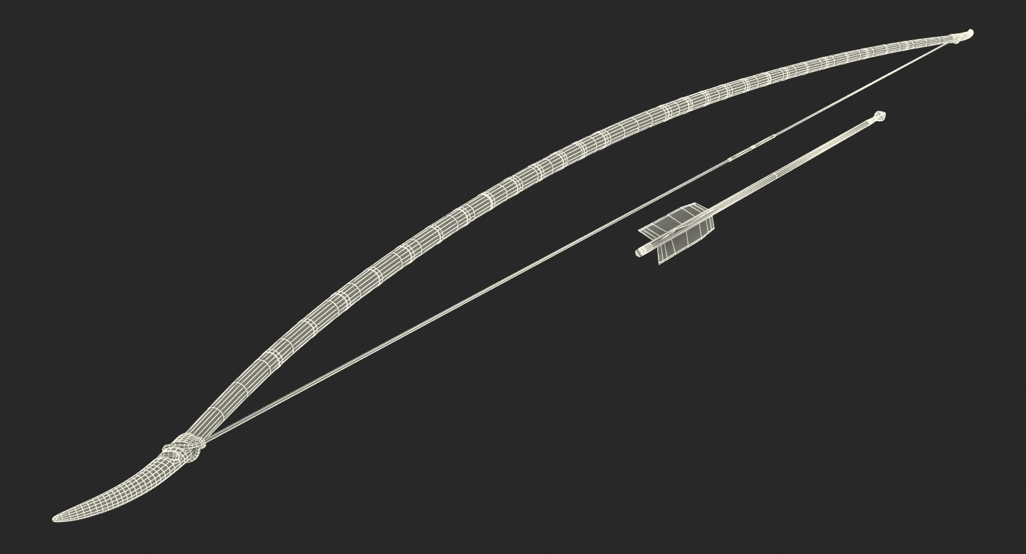 3D model Viking Bow and Arrow