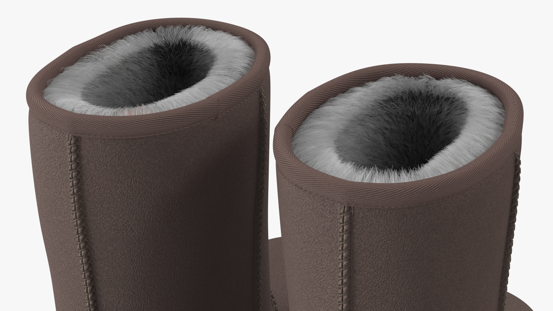 3D Womens Classic Short Fashion Boots UGG Fur Brown model