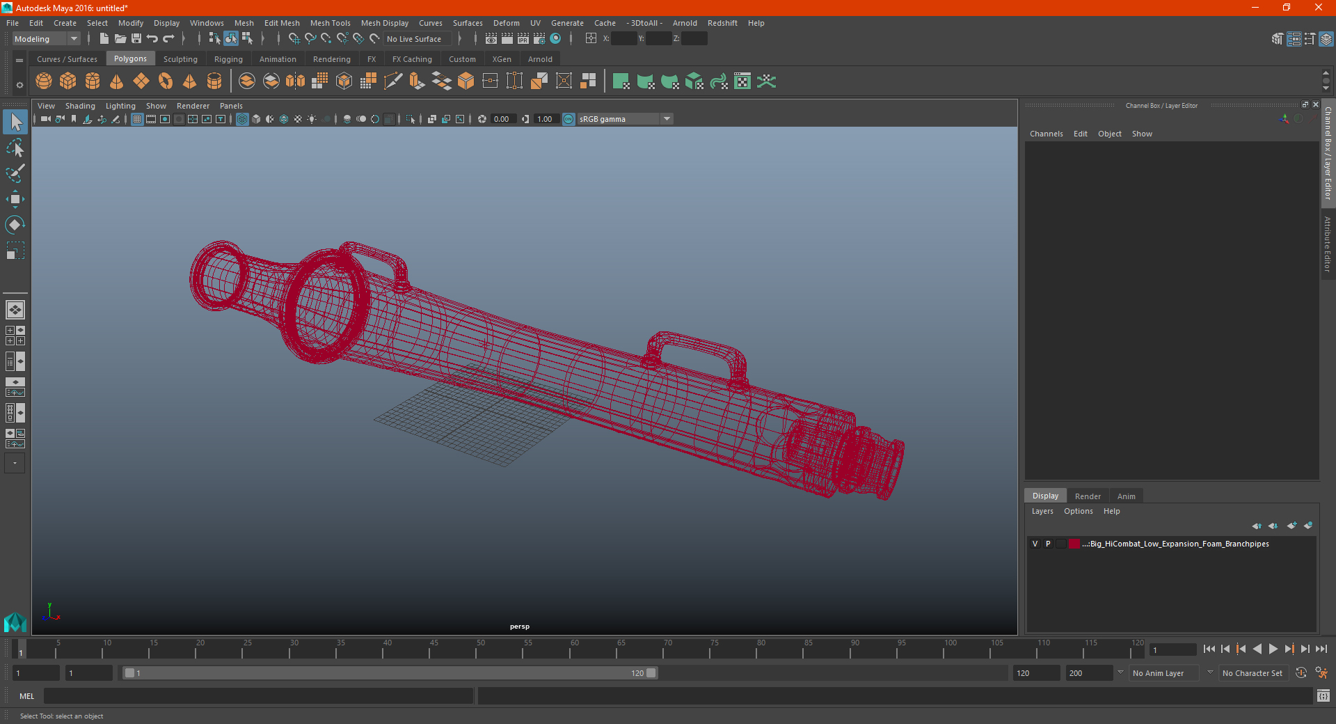 3D Big HiCombat Low Expansion Foam Branchpipes model