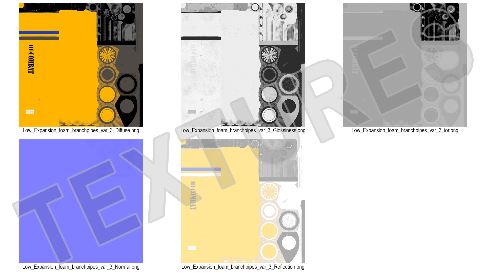 3D Big HiCombat Low Expansion Foam Branchpipes model