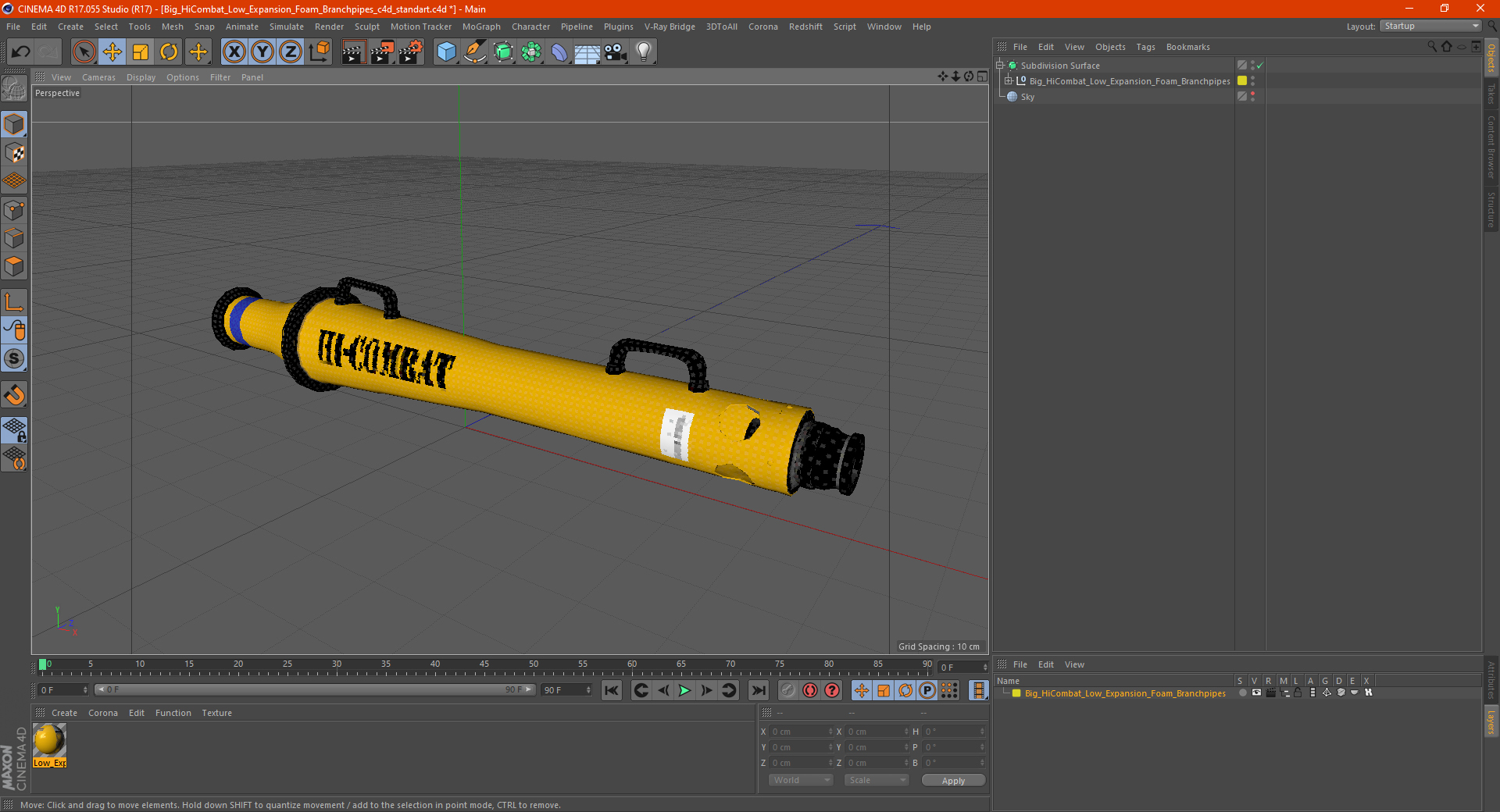 3D Big HiCombat Low Expansion Foam Branchpipes model