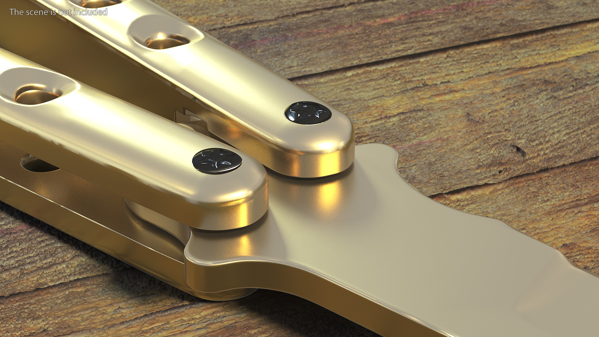 Balisong Butterfly Knife Gold 3D model