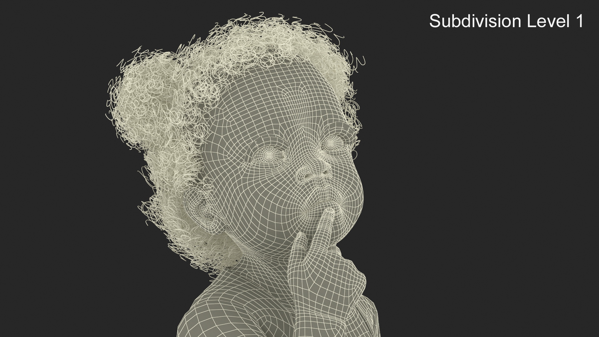 African Baby Girl Wearing Bodysuit Sitting 3D