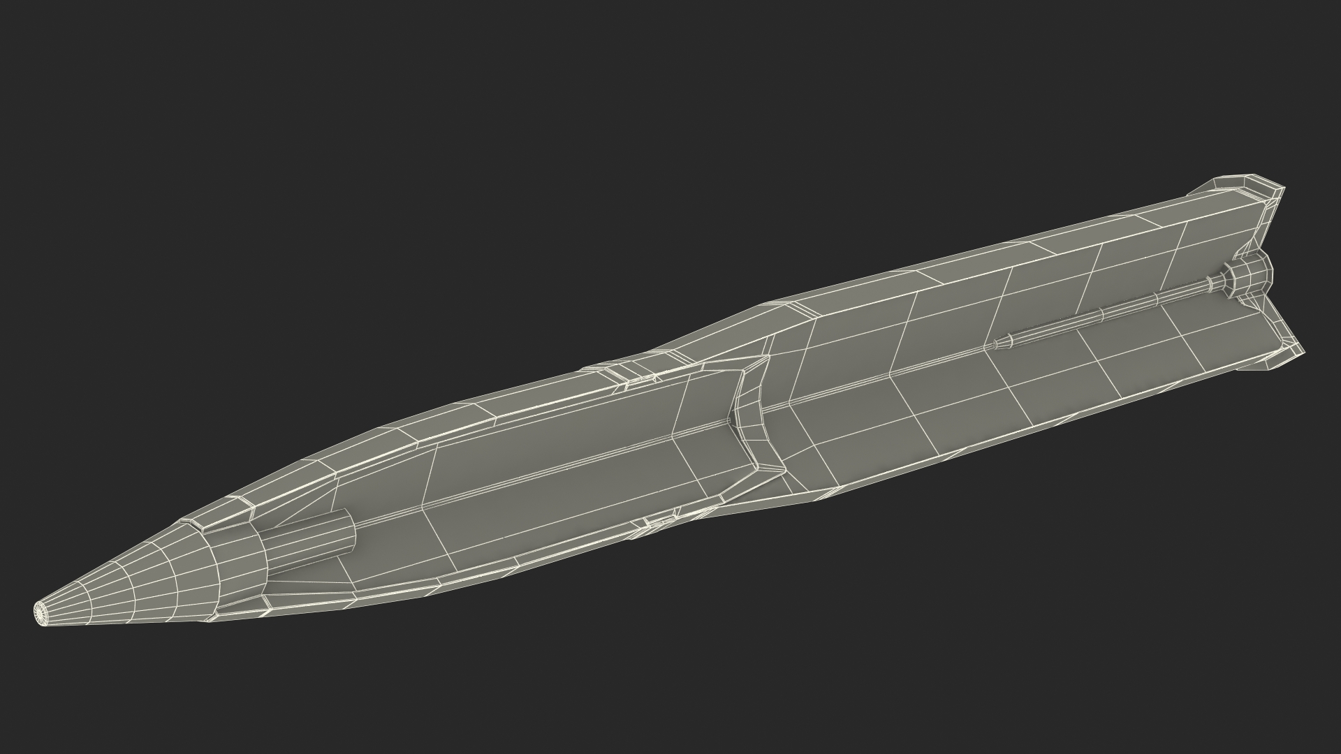 3D Fuzed Fragmentation Projectile in Section