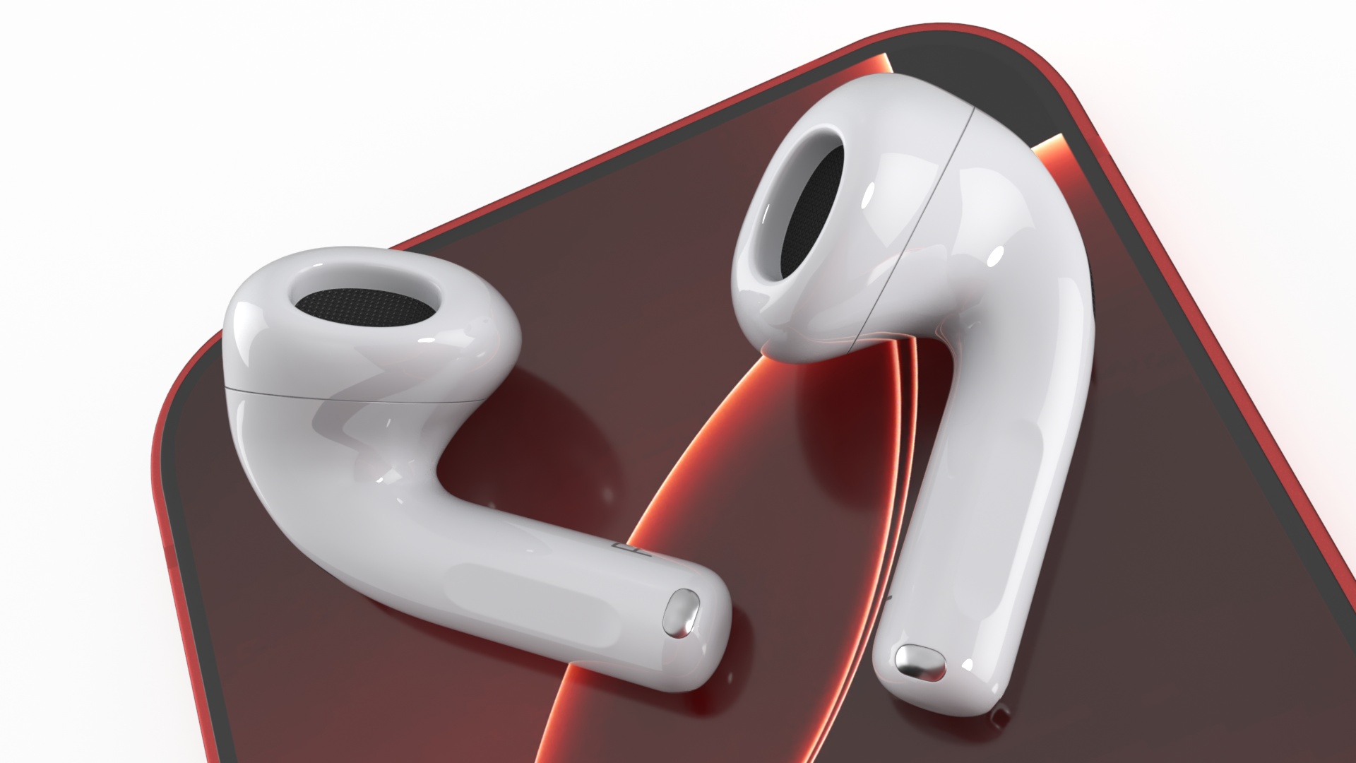 3D iPhone Flip with Two AirPods model