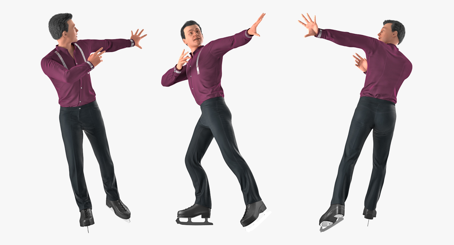 3D model Male Figure Skater Rigged