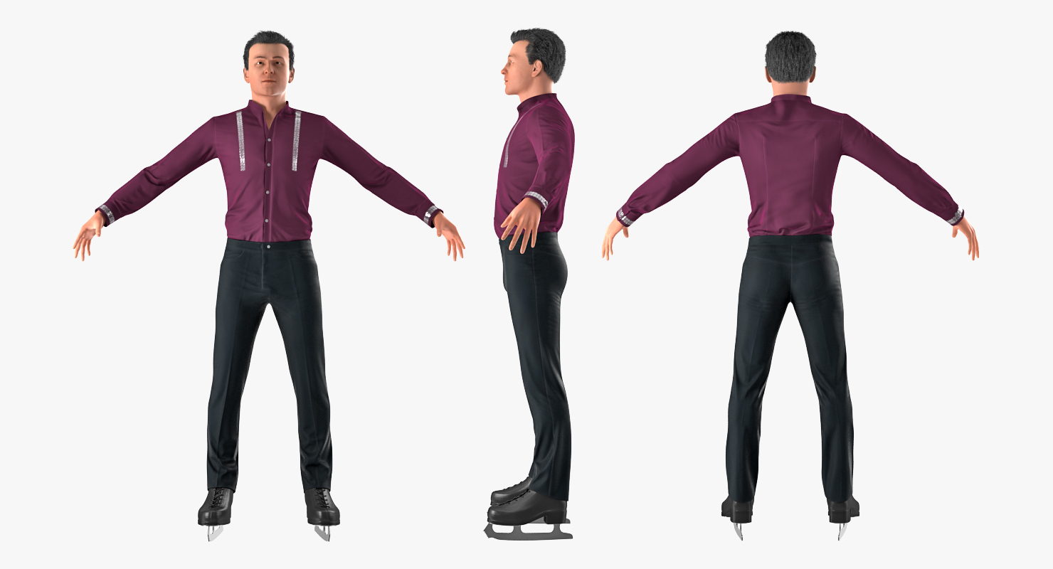 3D model Male Figure Skater Rigged